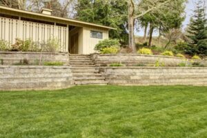 cement block stairs and wall sippy downs